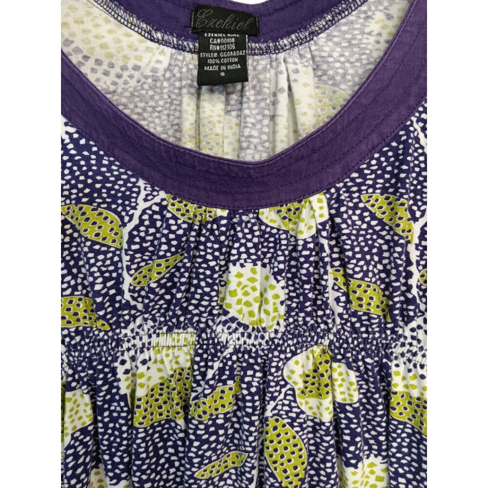Ezekiel Women's -Baby Doll Tank Top- Purple Green White Small - Picture 11 of 16